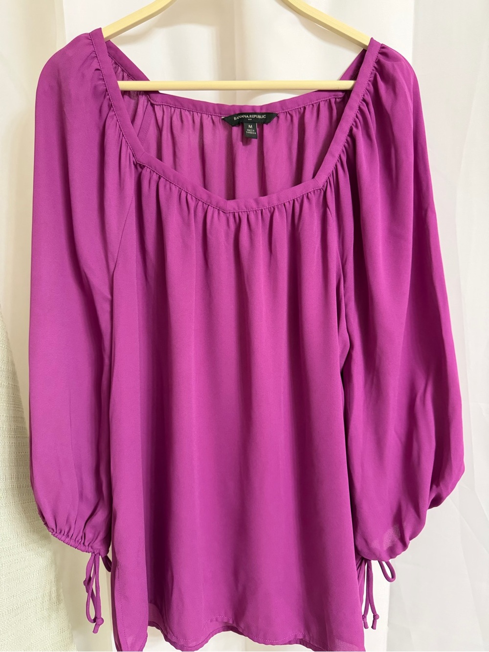 Banana Republic Magenta Peasant Blouse
